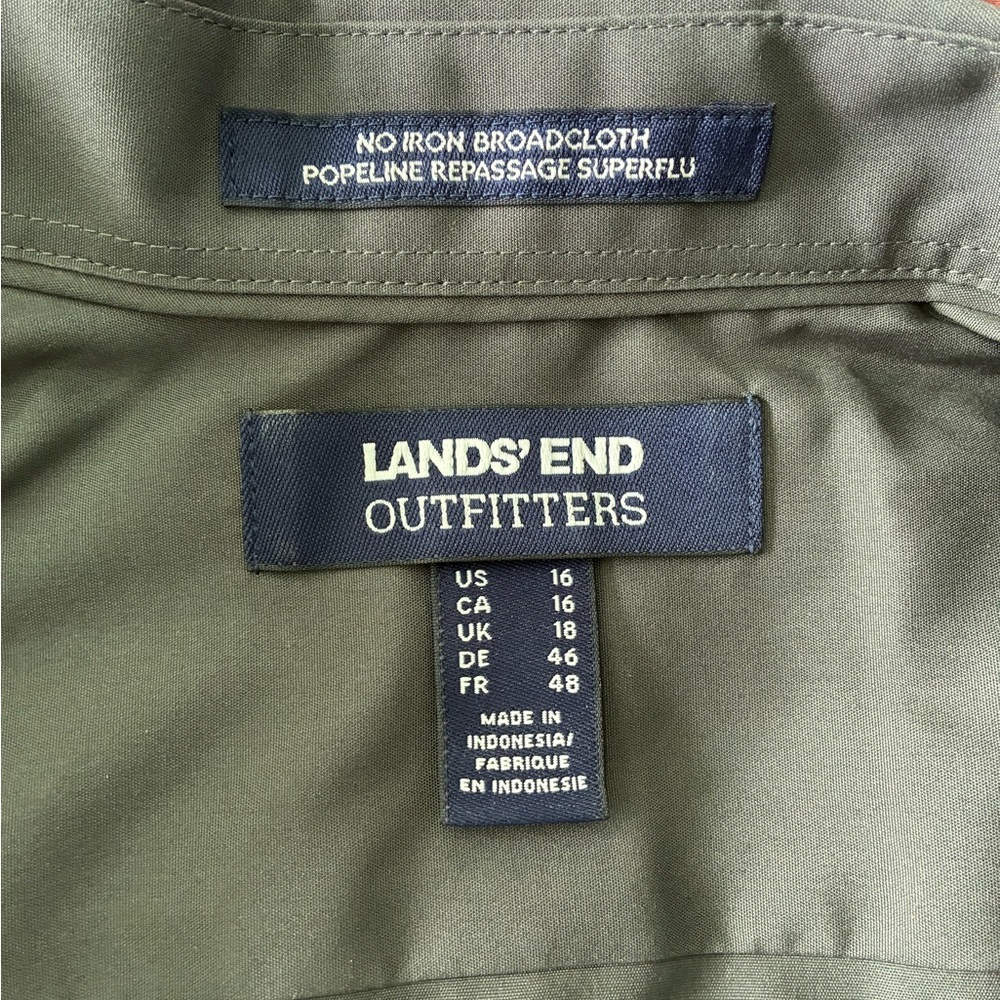 Lands End women’s grey button down